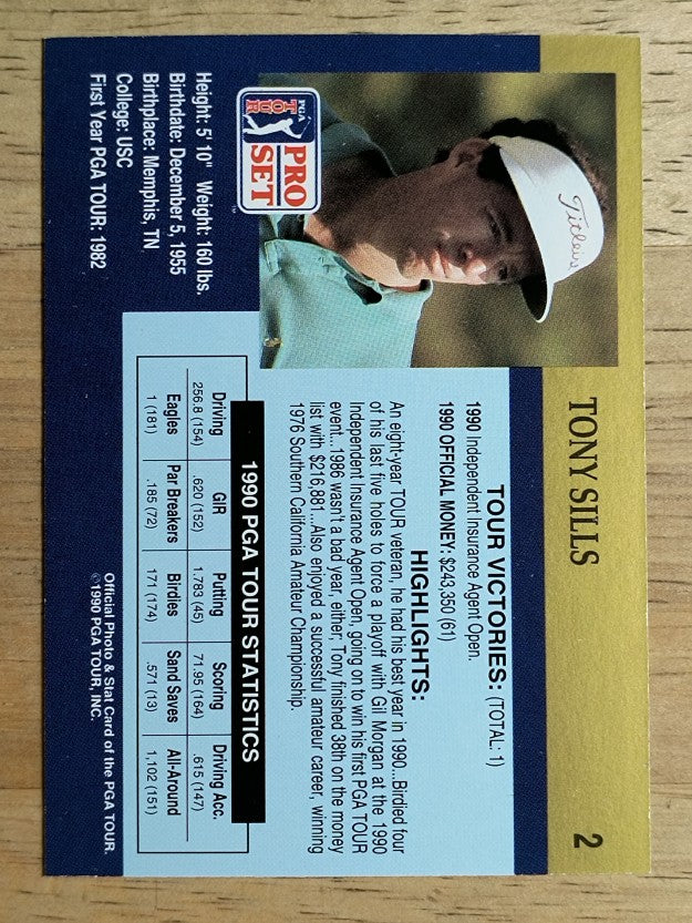 1990 Pro Set #2 Tony Sills RC