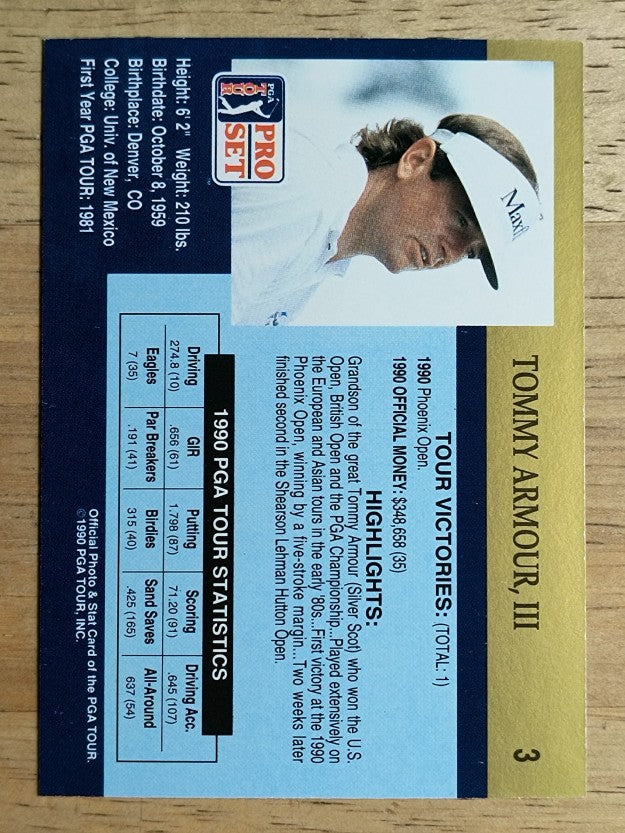 1990 Pro Set #3 Tommy Armour RC