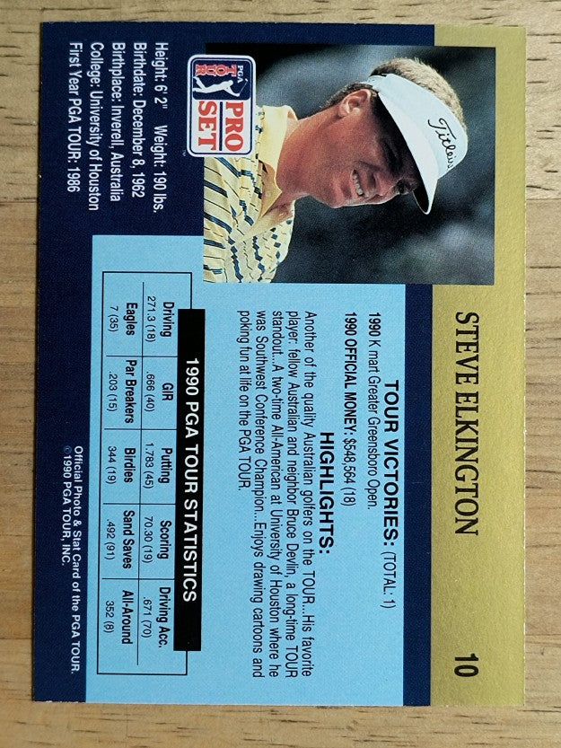 1990 Pro Set #10 Steve Elkington RC