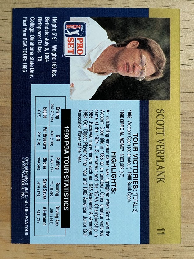 1990 Pro Set #11 Scott Verplank RC