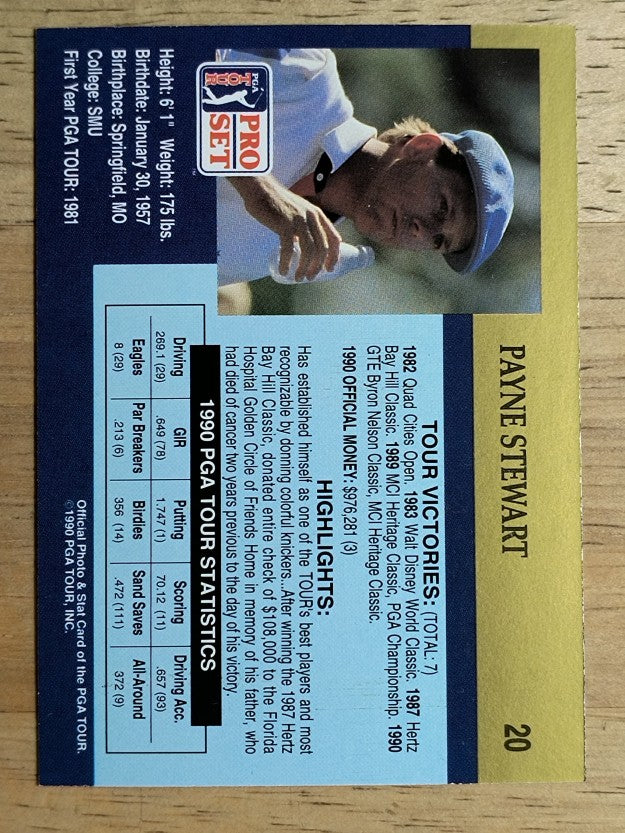 1990 Pro Set #20 Payne Stewart RC