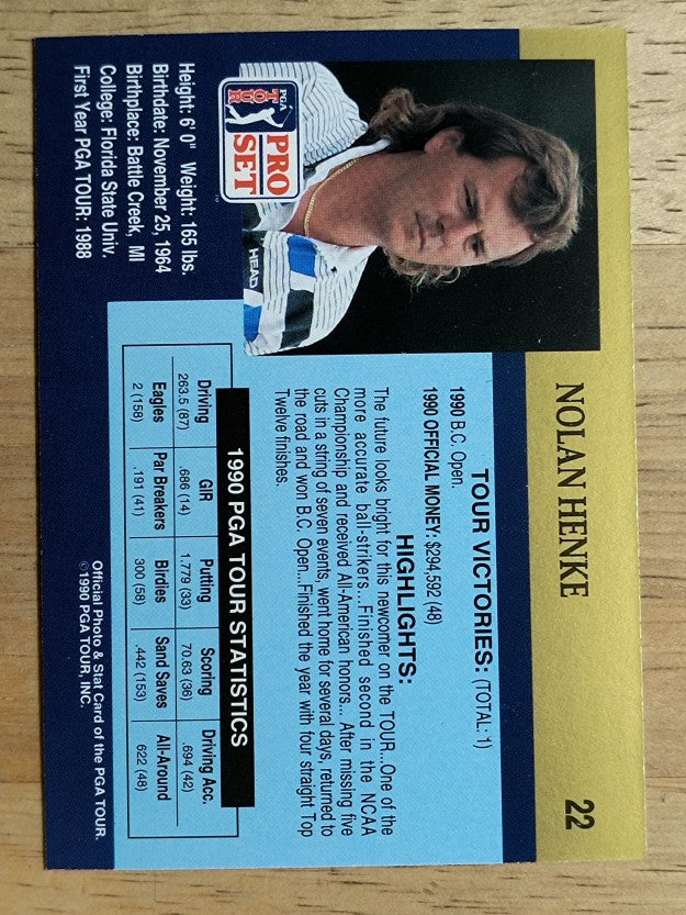 1990 Pro Set #22 Nolan Henke RC