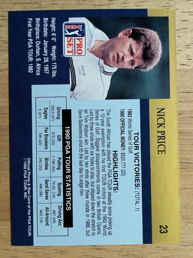 1990 Pro Set #23 Nick Price RC