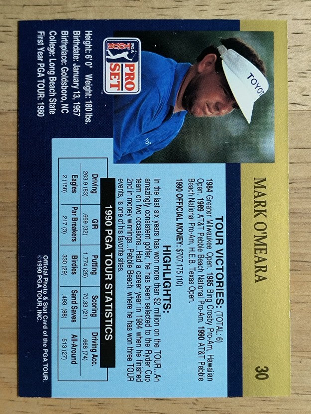 1990 Pro Set #30 Mark O'Meara