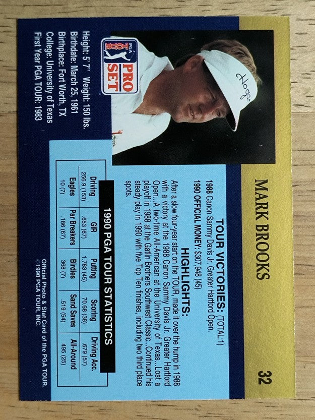 1990 Pro Set #32 Mark Brooks RC