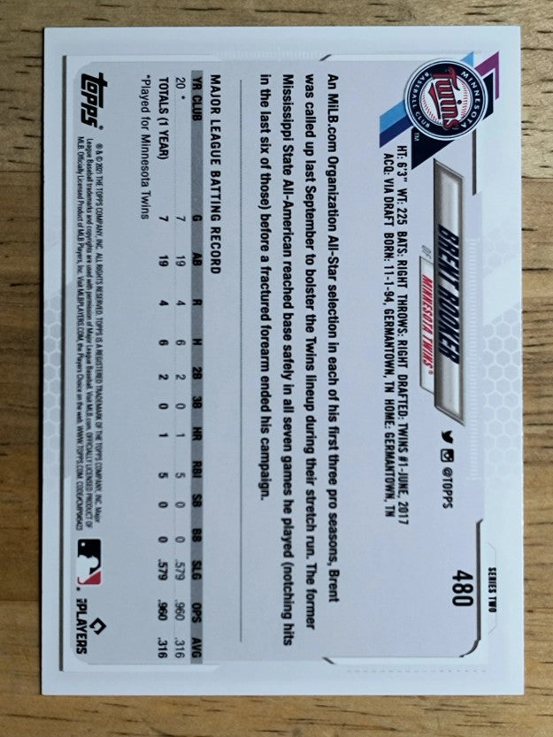 2021 Topps #480 Brent Rooker RC