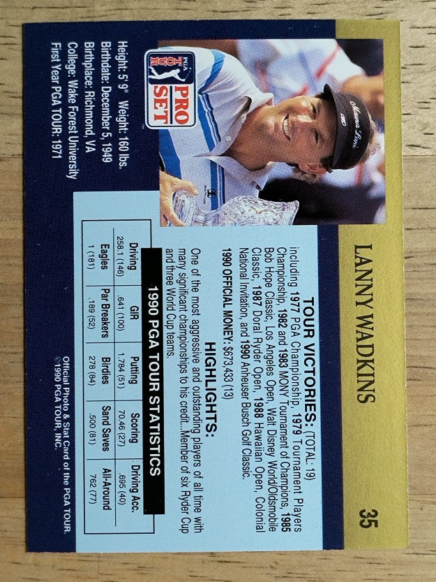 1990 Pro Set #35 Lanny Wadkins