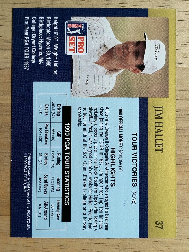 1990 Pro Set #37 Jim Hallet RC