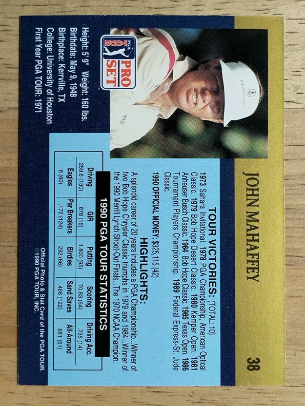 1990 Pro Set #38 John Mahaffey
