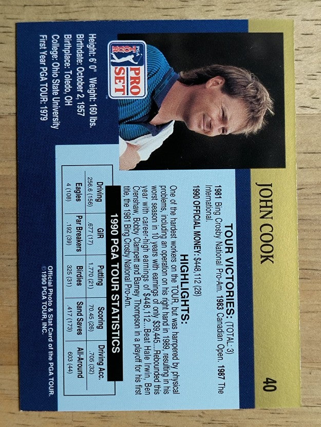 1990 Pro Set #40 John Cook
