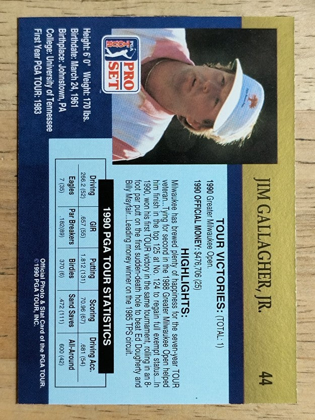1990 Pro Set #44 Jim Gallagher RC