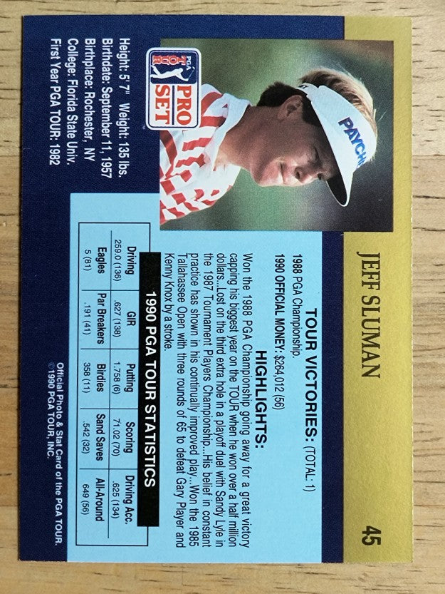 1990 Pro Set #45 Jeff Sluman RC