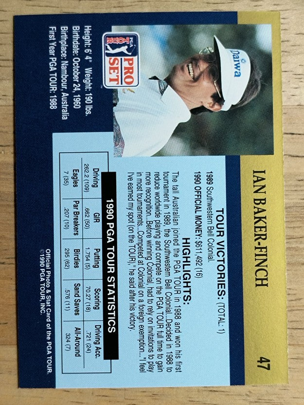 1990 Pro Set #47 Ian Baker-Finch RC