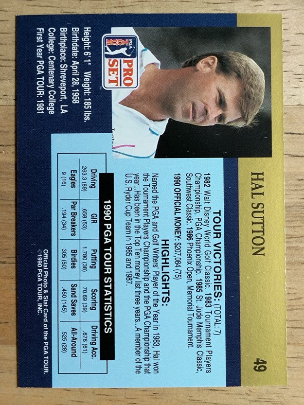 1990 Pro Set #49 Hal Sutton RC