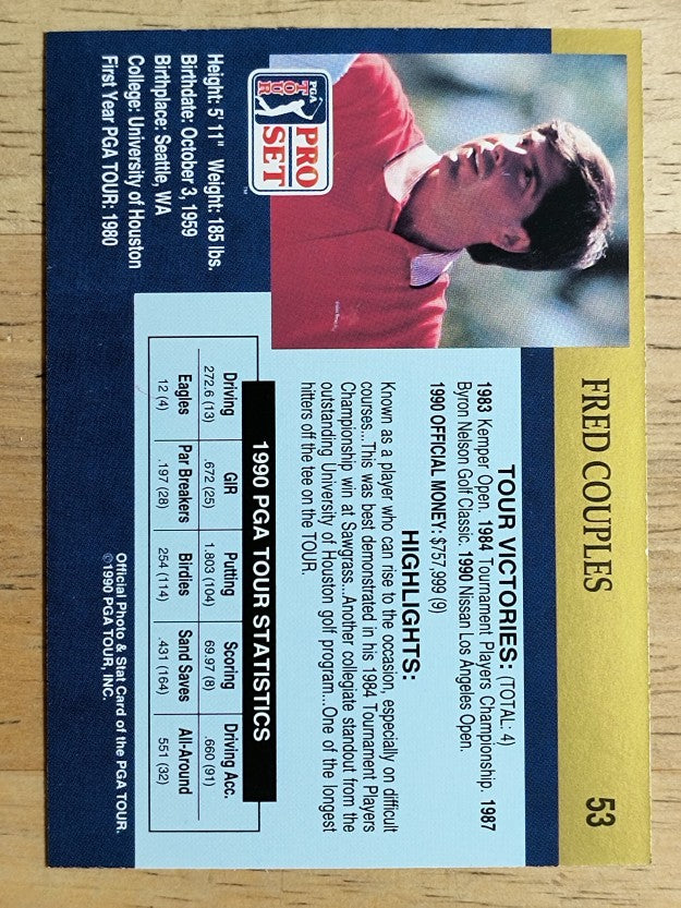 1990 Pro Set #53 Fred Couples