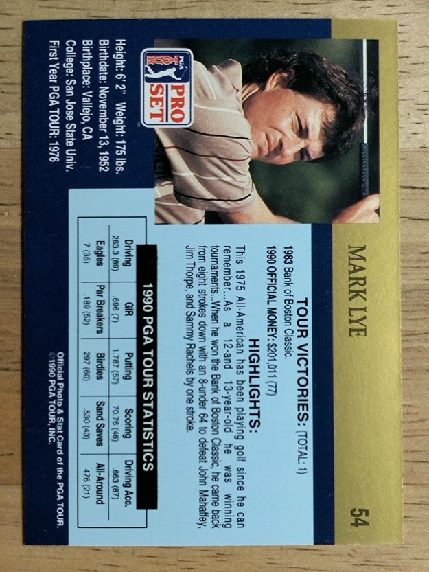 1990 Pro Set #54 Mark Lye