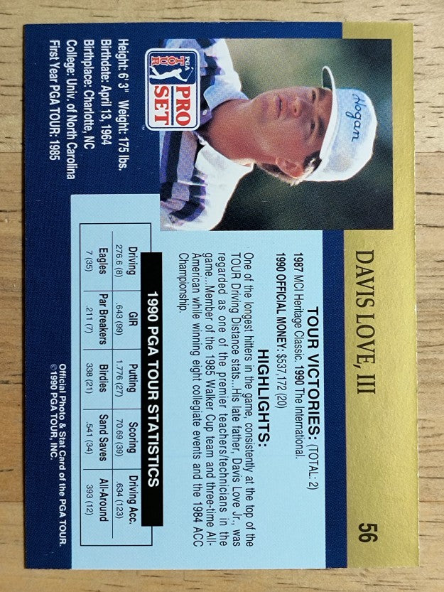 1990 Pro Set #56 Davis Love III RC