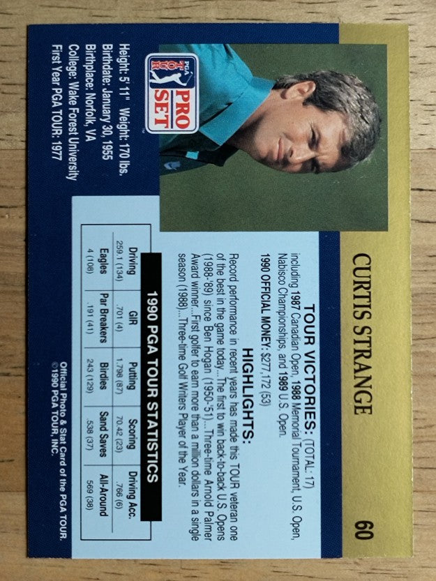 1990 Pro Set #60 Curtis Strange