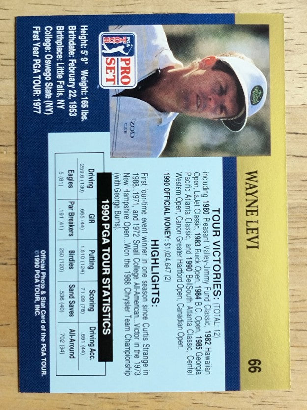 1990 Pro Set #66 Wayne Levi