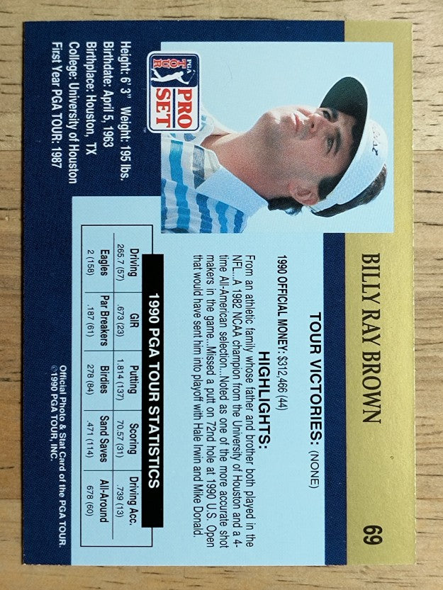 1990 Pro Set #69 Billy Ray Brown RC