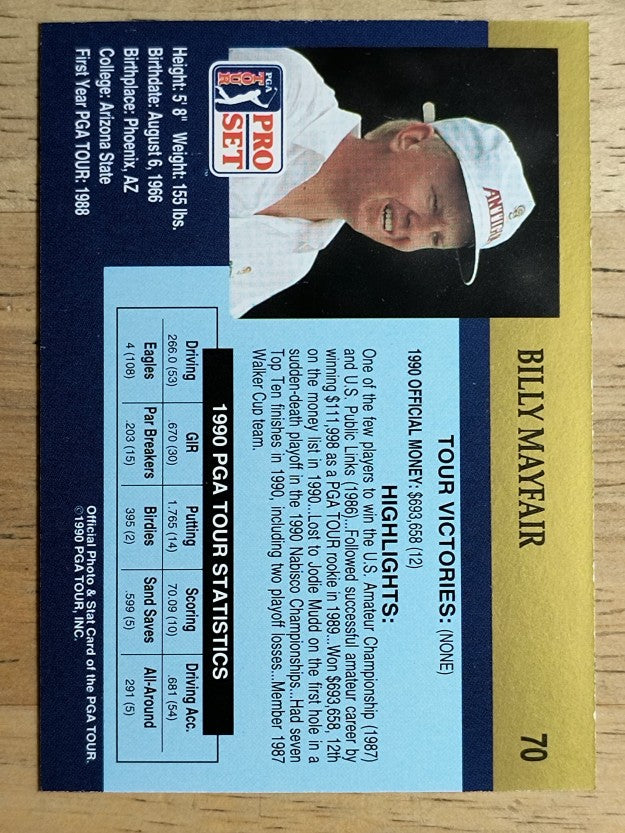 1990 Pro Set #70 Billy Mayfair RC