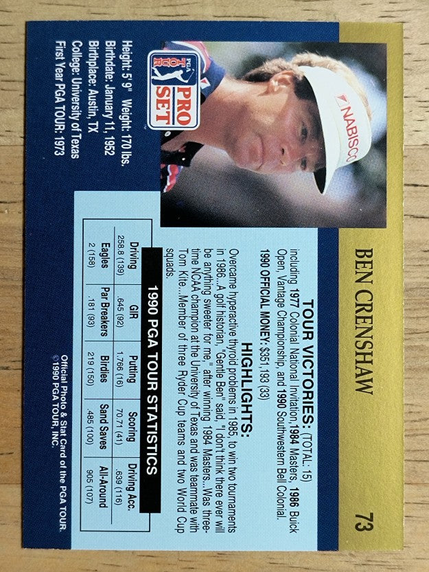 1990 Pro Set #73 Ben Crenshaw