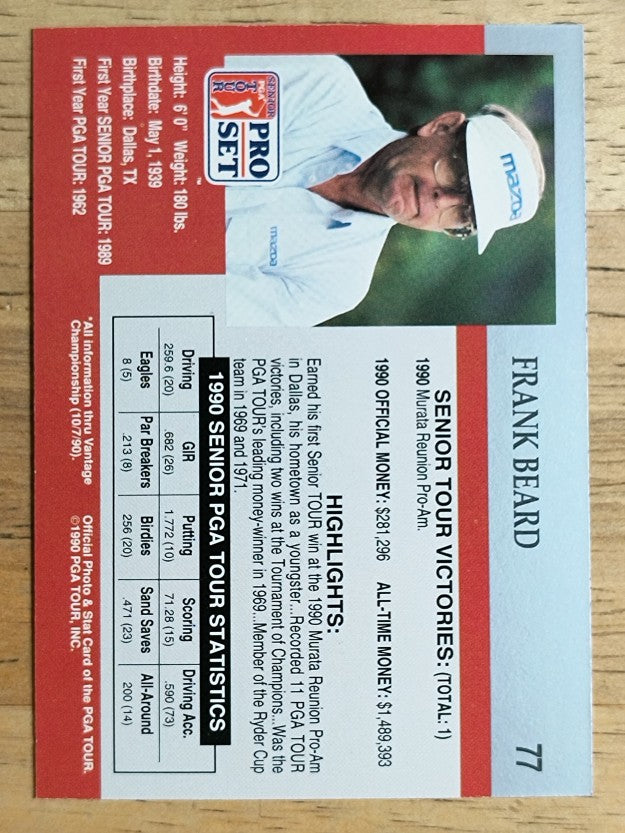 1990 Pro Set #77 Frank Beard RC