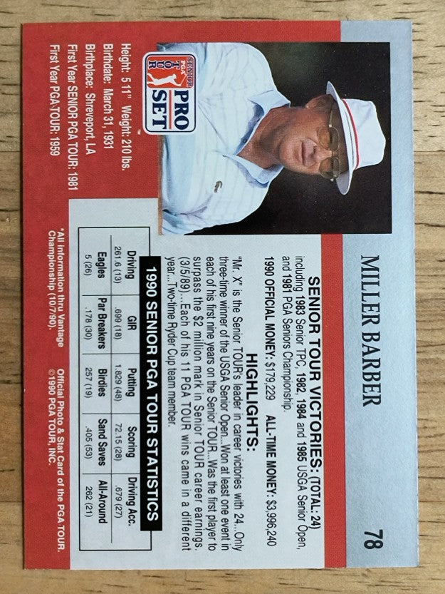 1990 Pro Set #78 Miller Barber RC