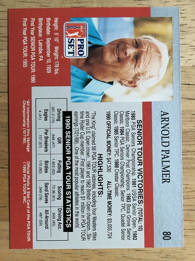 1990 Pro Set #80 Arnold Palmer RC