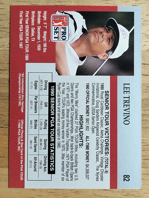 1990 Pro Set #82 Lee Trevino
