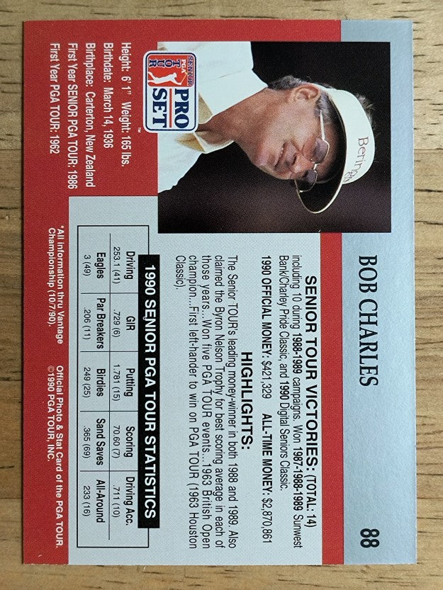 1990 Pro Set #88 Bob Charles RC