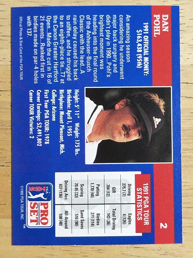 1992 Pro Set #2 Dan Pohl