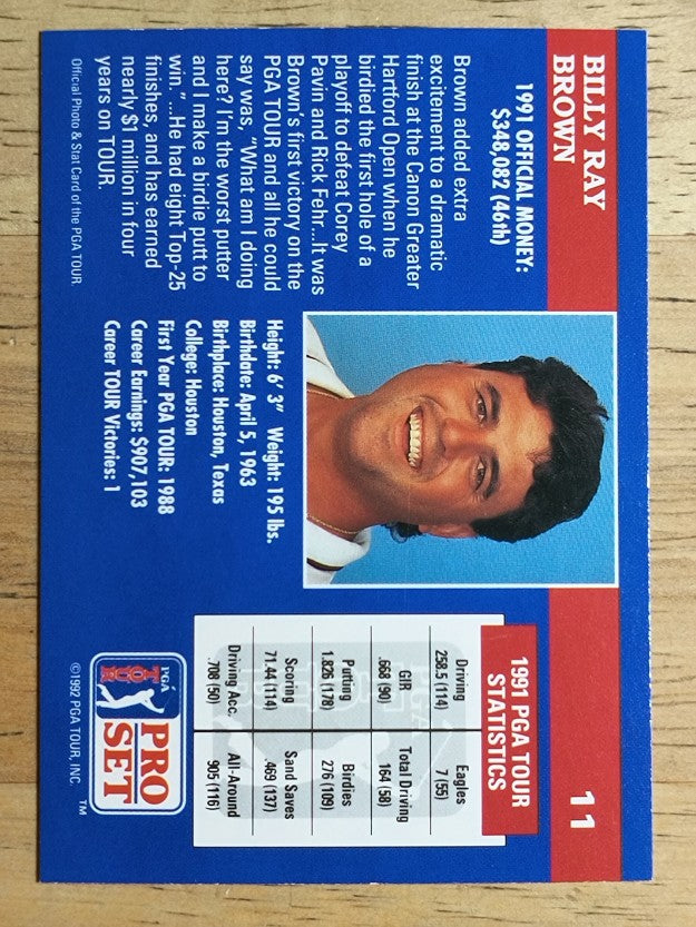 1992 Pro Set #11 Billy Ray Brown