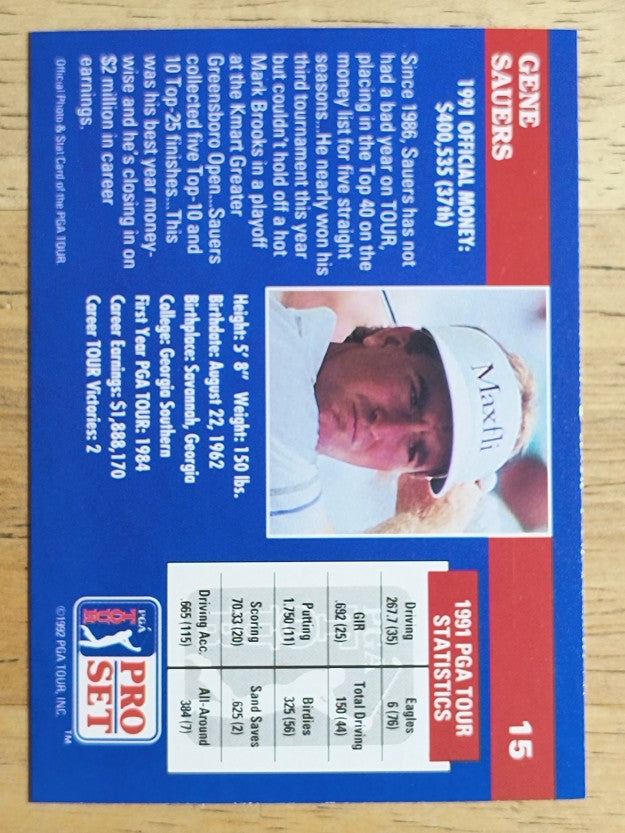 1992 Pro Set #15 Gene Sauers