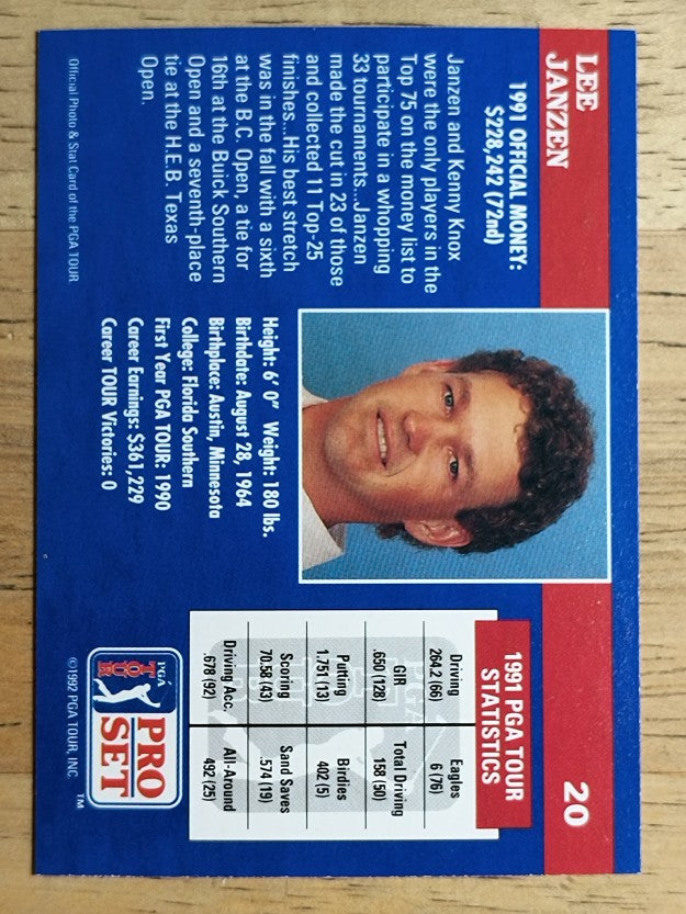 1992 Pro Set #20 Lee Janzen