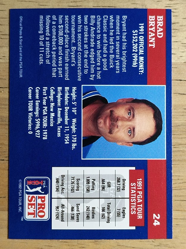 1992 Pro Set #24 Brad Bryant