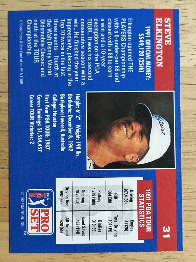 1992 Pro Set #31 Steve Elkington
