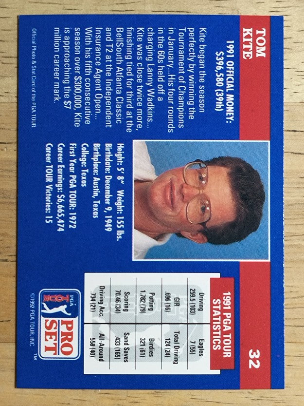 1992 Pro Set #32 Tom Kite