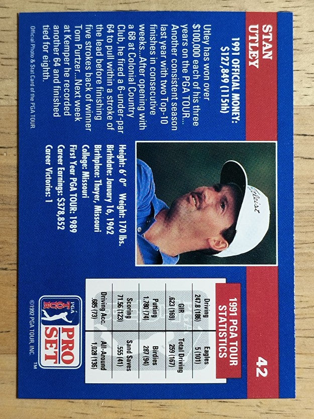 1992 Pro Set #42 Stan Utley