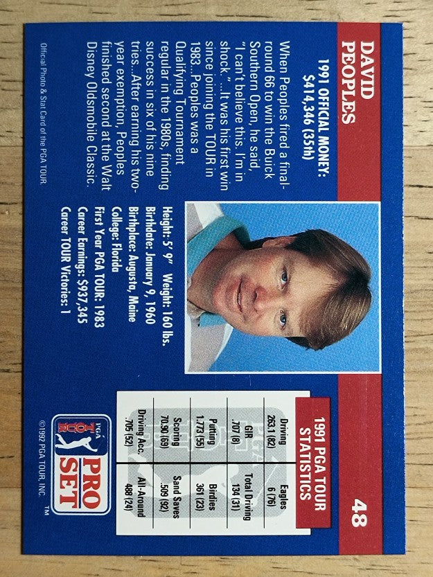 1992 Pro Set #48 David Peoples