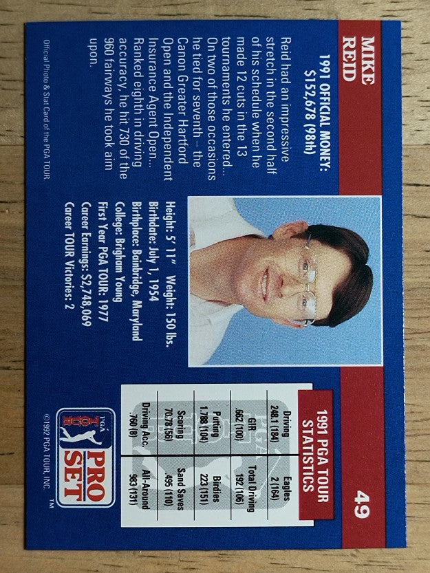 1992 Pro Set #49 Mike Reid
