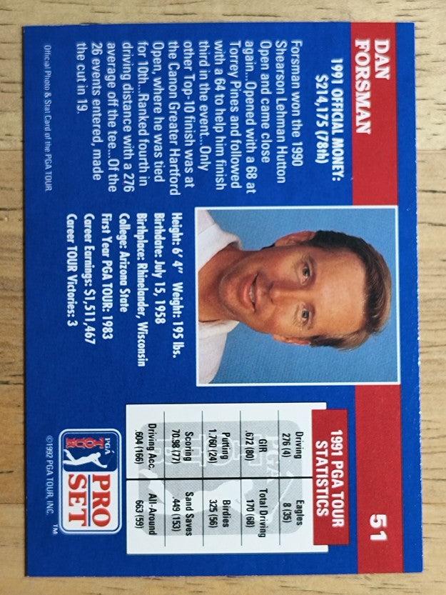 1992 Pro Set #51 Dan Forsman