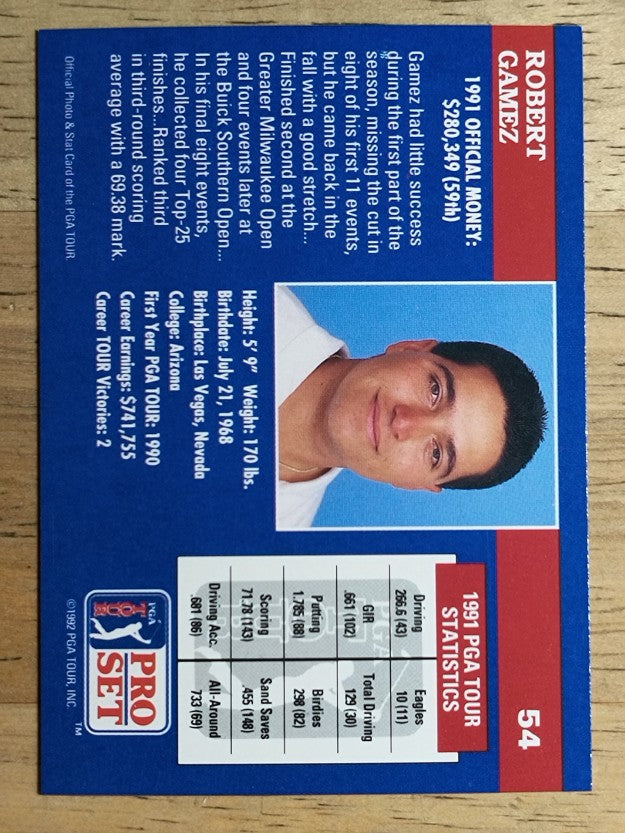 1992 Pro Set #54 Robert Gamez