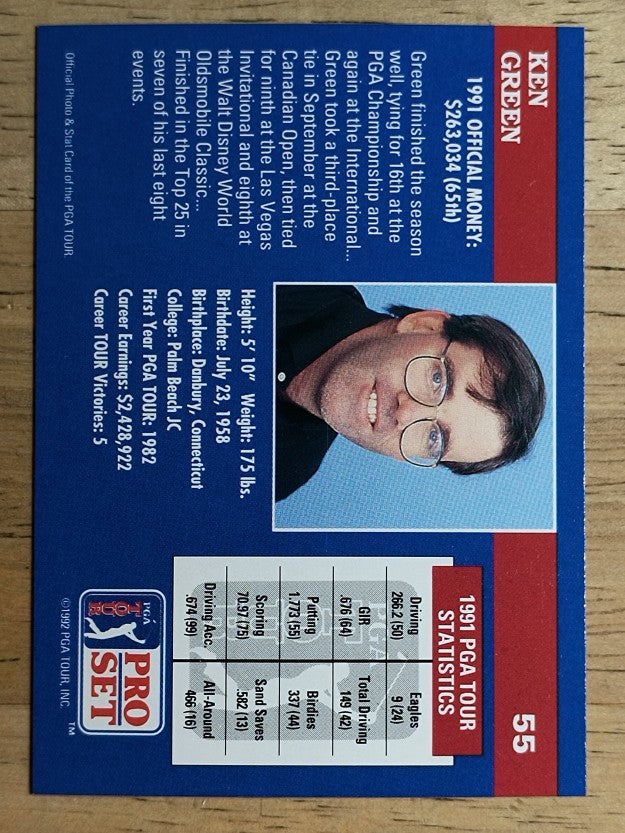 1992 Pro Set #55 Ken Green