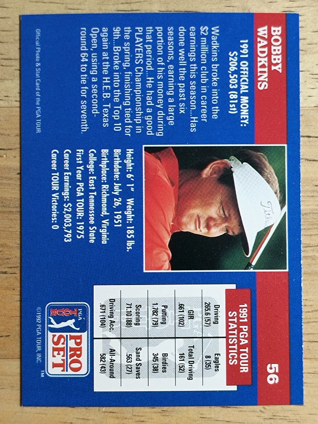 1992 Pro Set #56 Bobby Wadkins