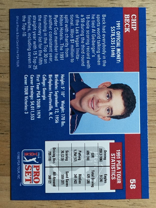 1992 Pro Set #58 Chip Beck
