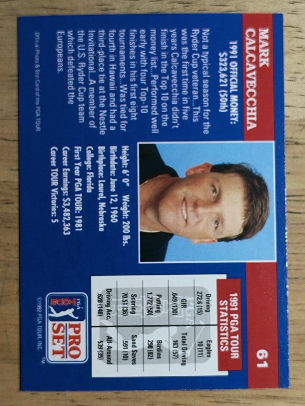 1992 Pro Set #61 Mark Calcavecchia