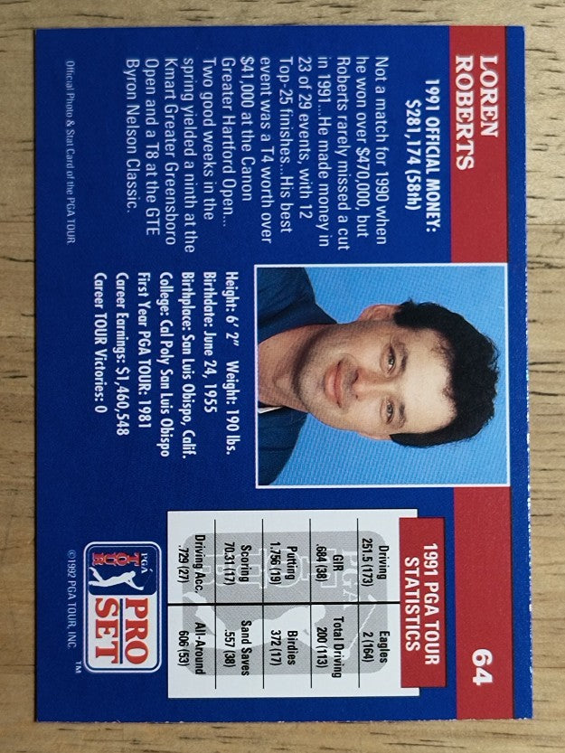 1992 Pro Set #64 Loren Roberts