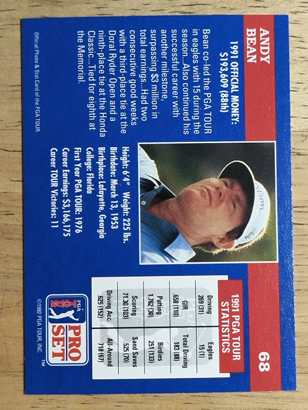1992 Pro Set #68 Andy Bean
