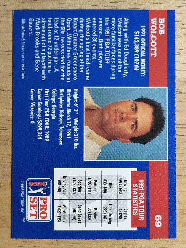 1992 Pro Set #69 Bob Wolcott